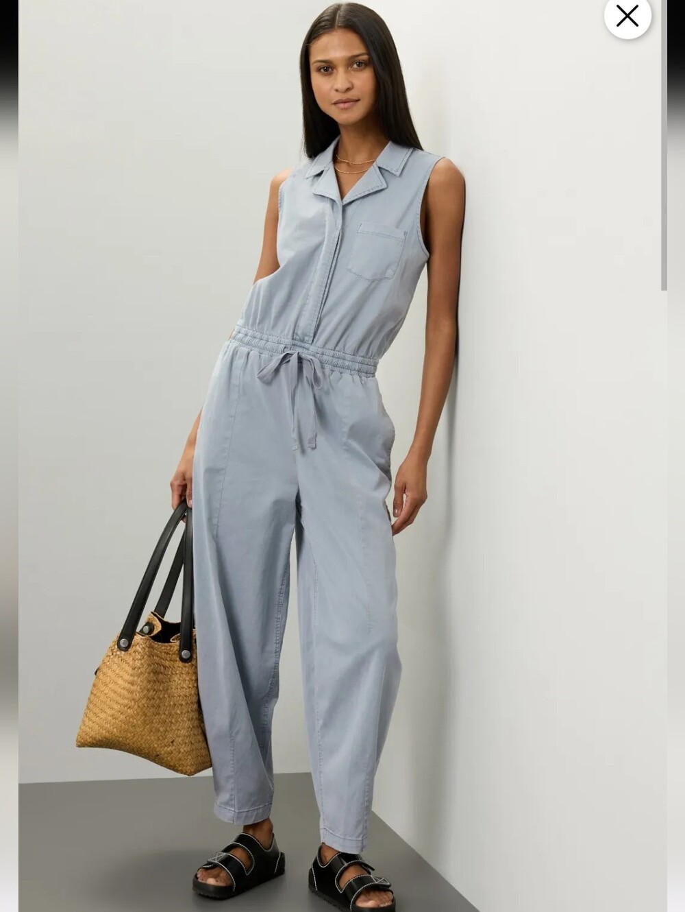Splendid Carlotta Blue Collared Jumpsuit Size XS